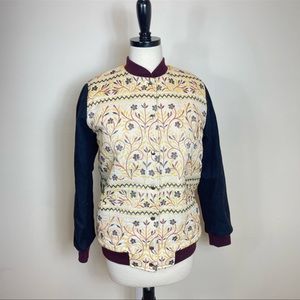 Roseanna Quilted Wool Faux Shearling Lined Bomber